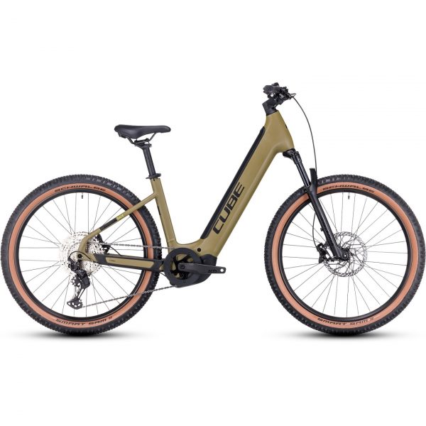 CUBE REACTION HYBRID Race 750 - Easy Entry Electric Mountain Bike - 2024 - 27.5" - olive / green